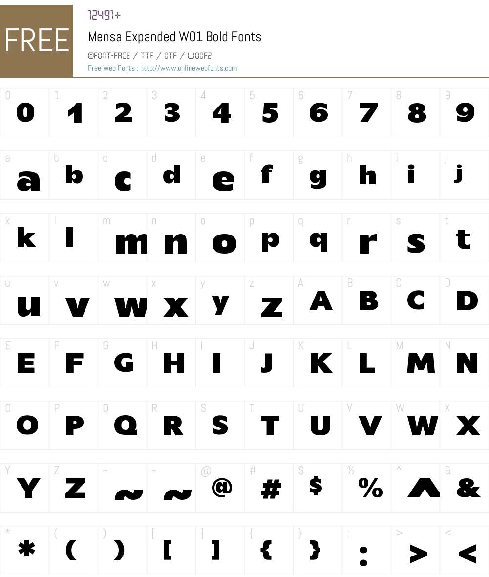 MensaExpandedW01-Bold Font Screenshots