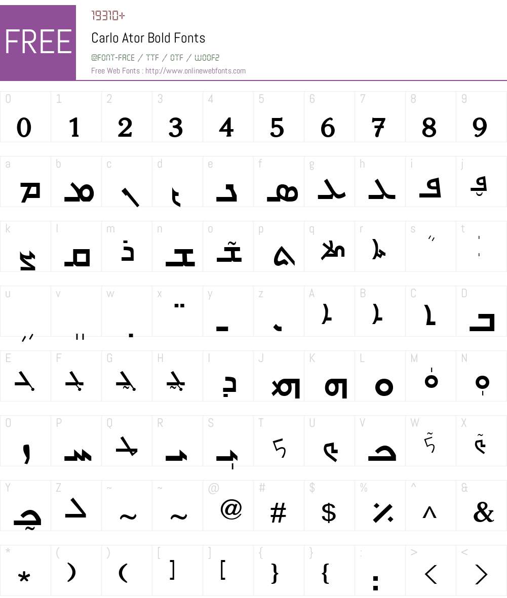 Carlo Ator Font Screenshots