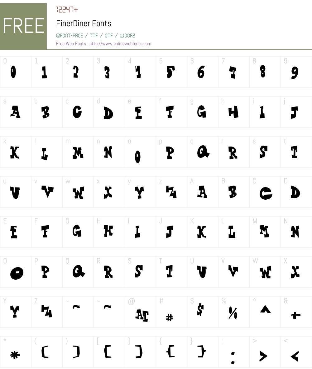 FinerDiner Font Screenshots