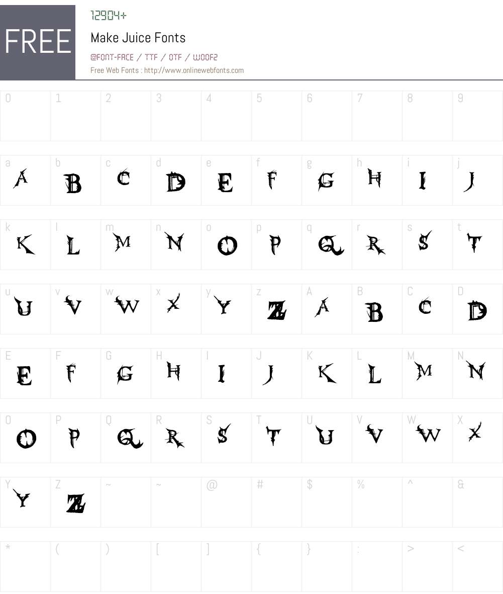 Make Juice Font Screenshots