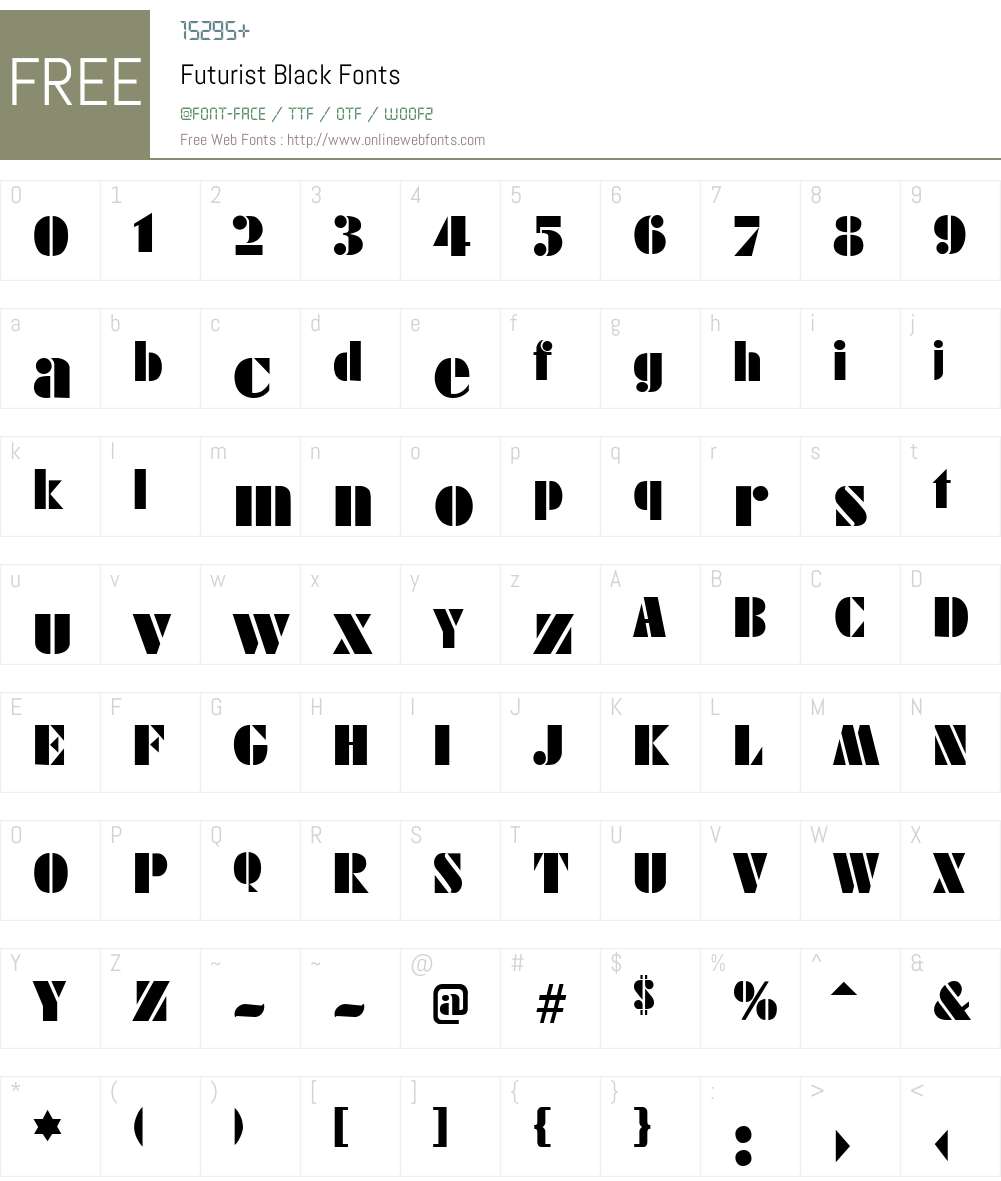 Futurist Black Font Screenshots