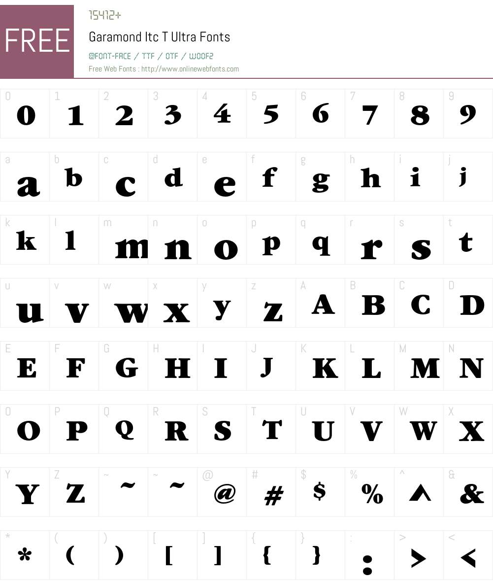 GaramItcTUlt Font Screenshots