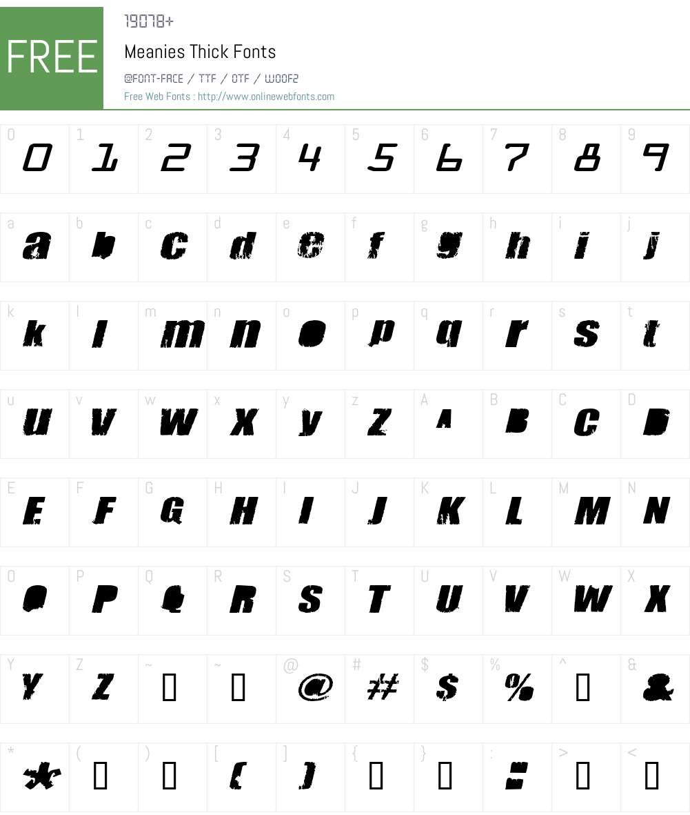 Meanies Font Screenshots