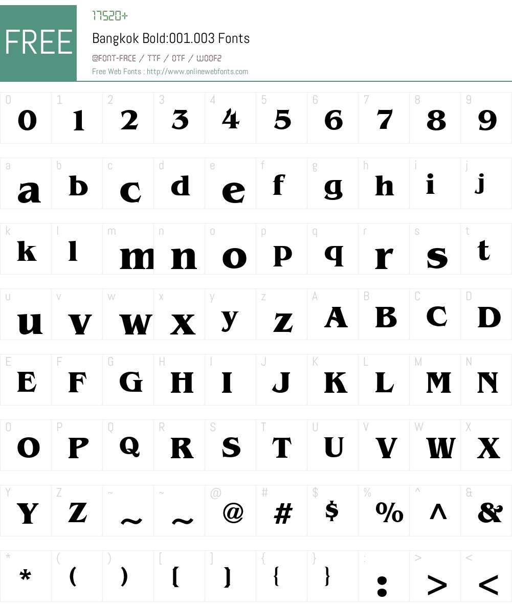 Bangkok Font Screenshots