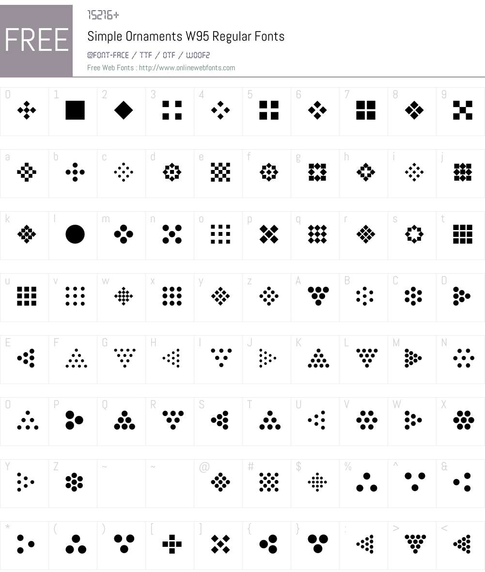 SimpleOrnamentsW95-Regular Font Screenshots
