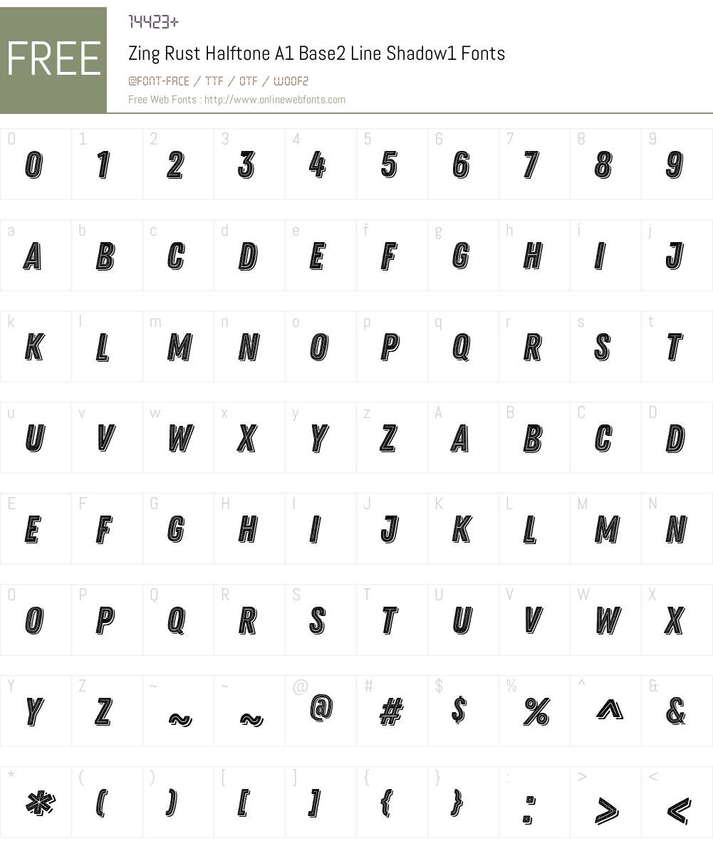 Zing Rust HA1 Base2 Line Sh1 Font Screenshots