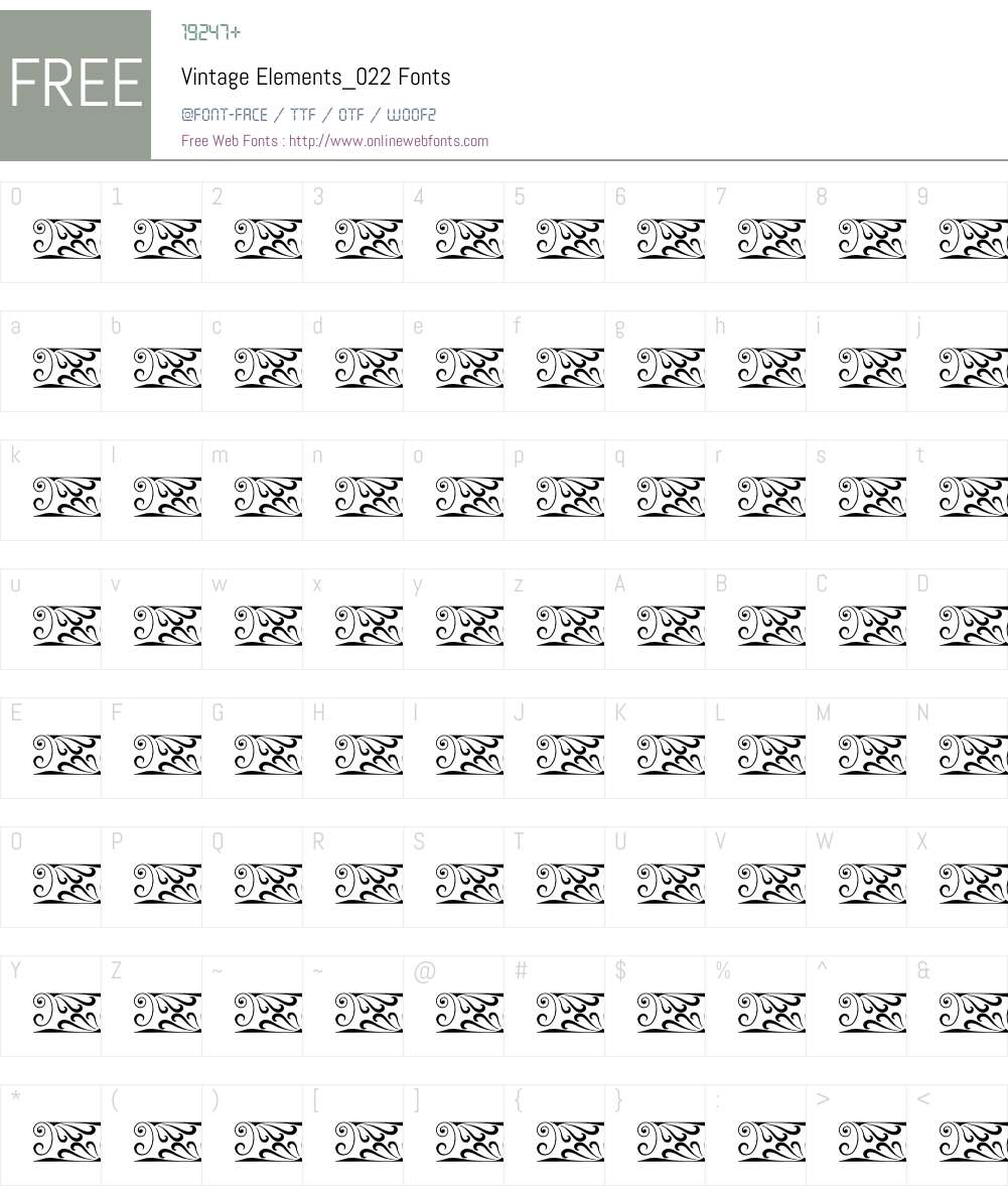 Vintage Elements_022 Font Screenshots