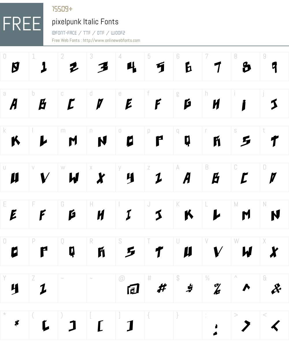 pixelpunk Font Screenshots