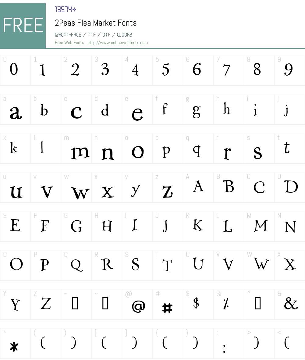 2Peas Flea Market Font Screenshots
