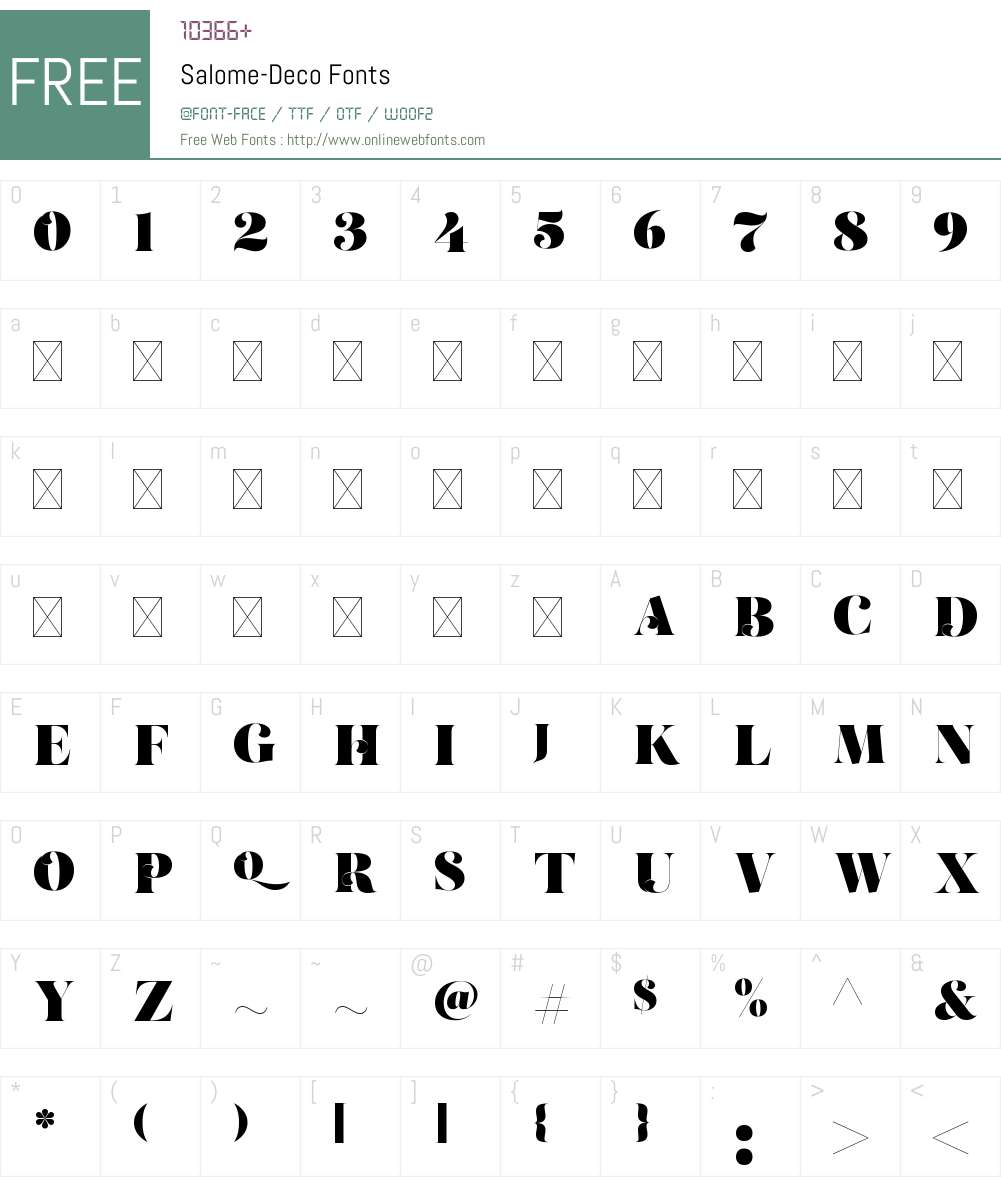 Salome Deco Font Screenshots