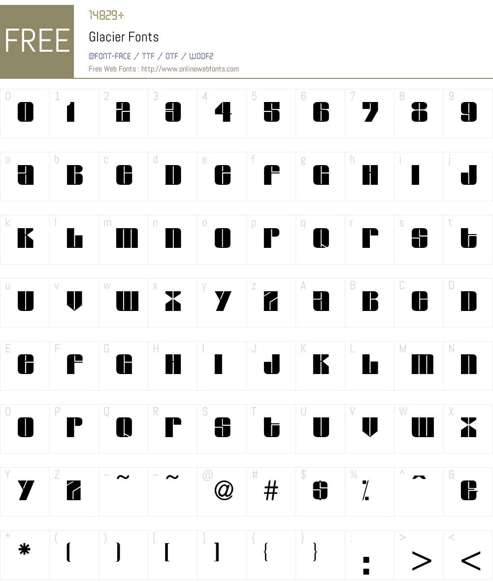 Glacier Font Screenshots