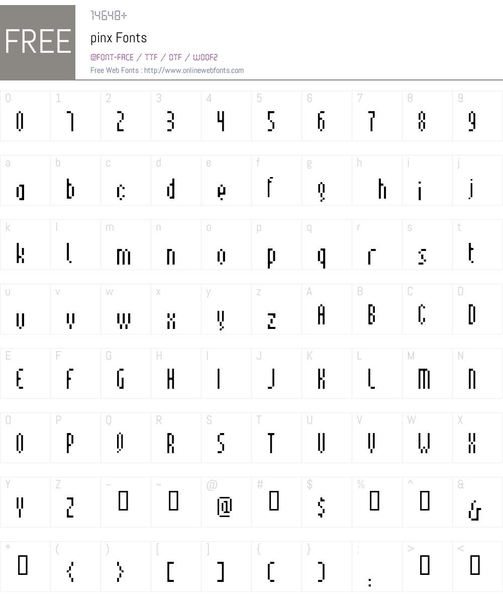 pinx Font Screenshots