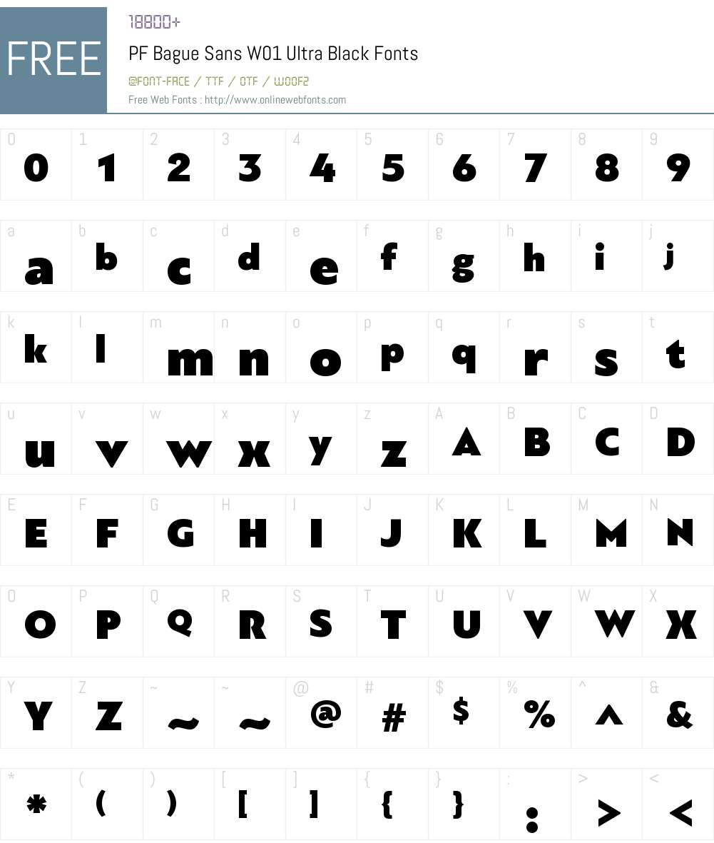PFBagueSansW01-UltraBlack Font Screenshots