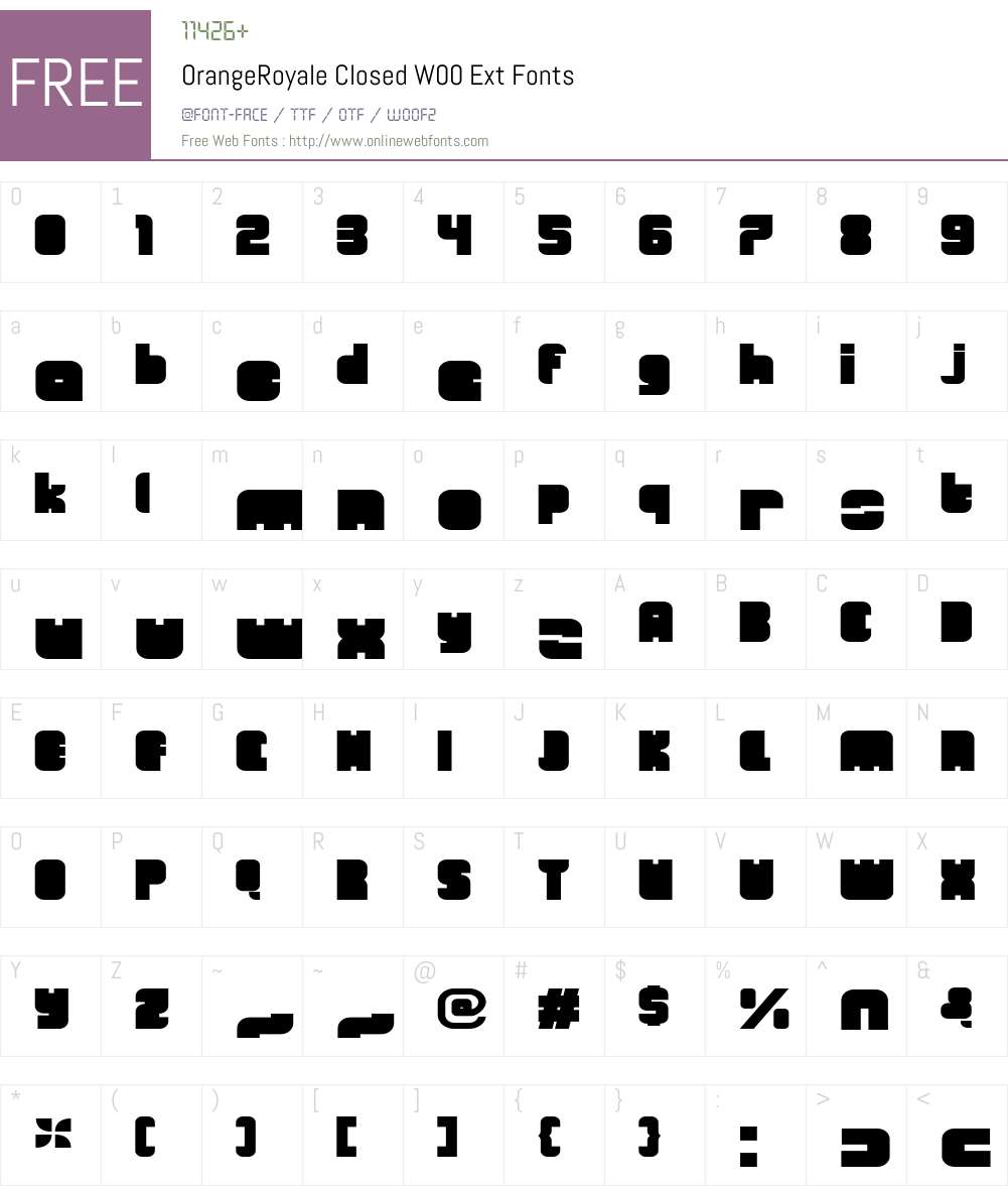 OrangeRoyaleClosedW00-Ext Font Screenshots