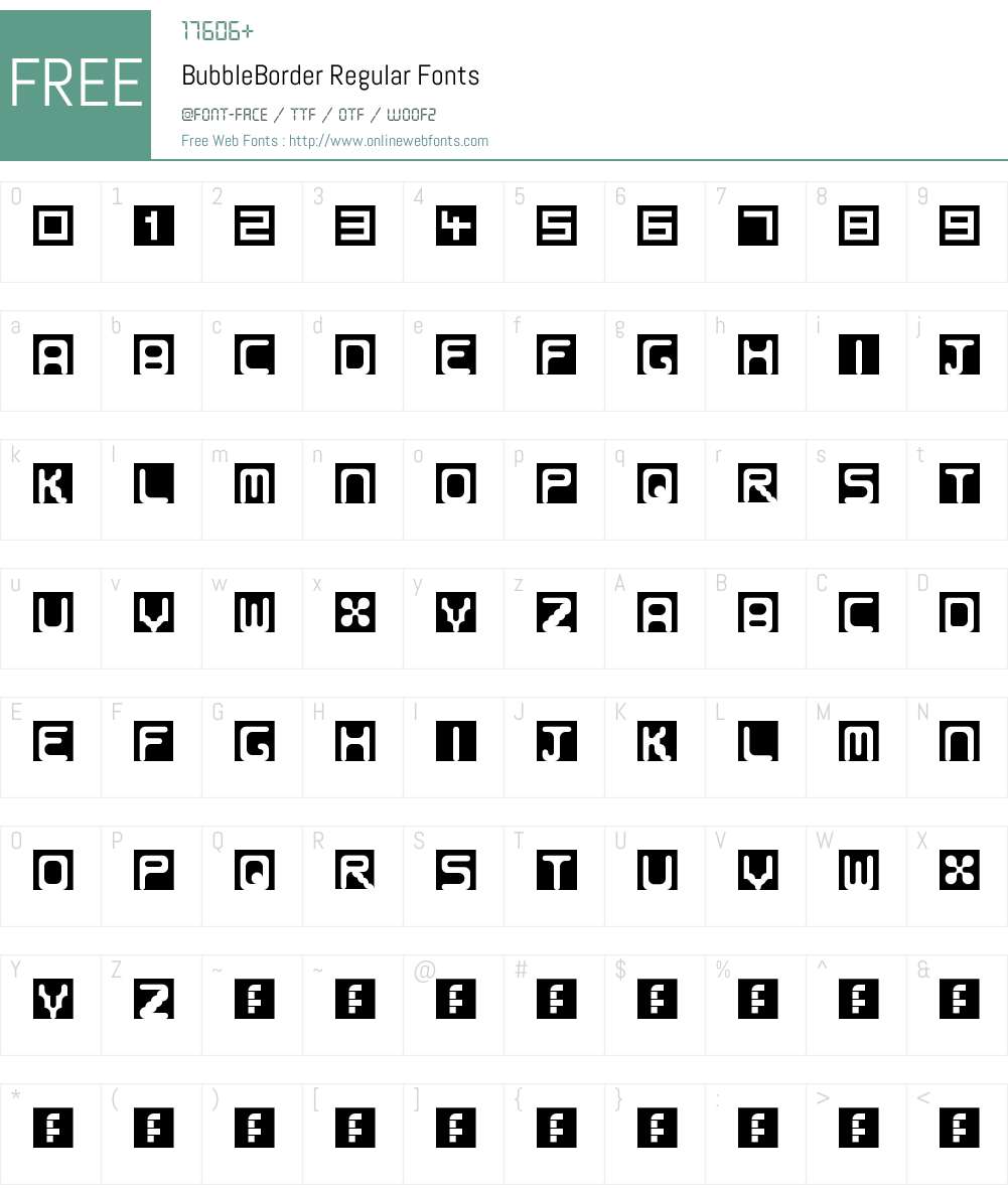 BubbleBorder Font Screenshots