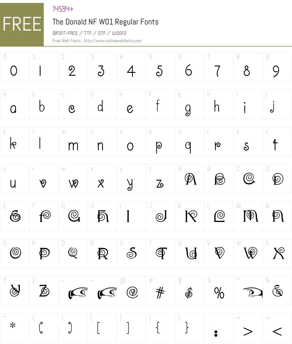 TheDonaldNFW01-Regular Font Screenshots