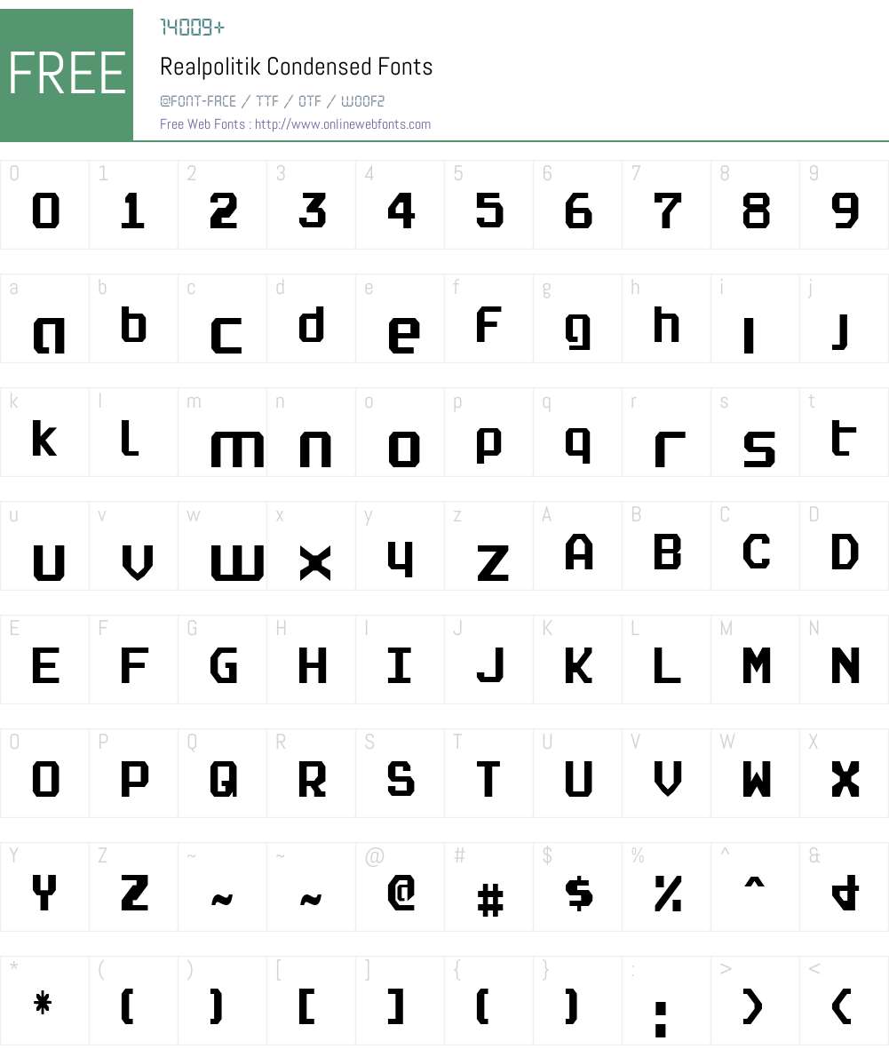 Realpolitik Condensed Font Screenshots