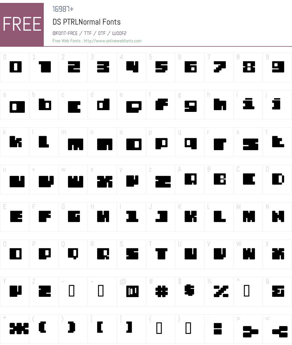 DS PTRLNormal Font Screenshots