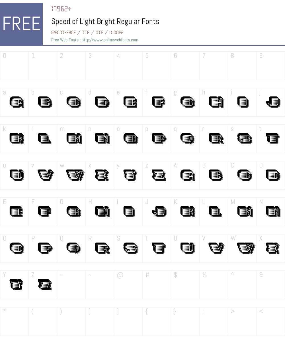 Speed of Light Bright Regular 1.000 Fonts Free Download ...