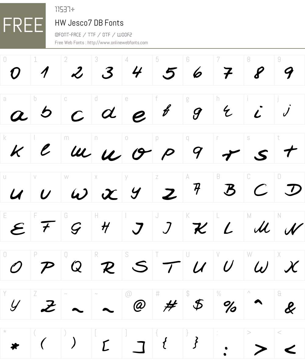 HW Jesco7 DB Font Screenshots