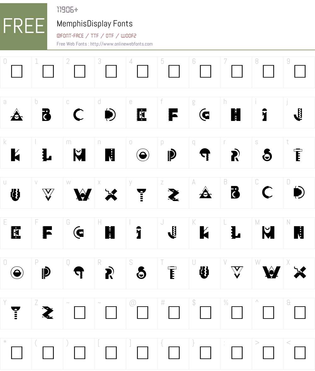 MemphisDisplay Font Screenshots
