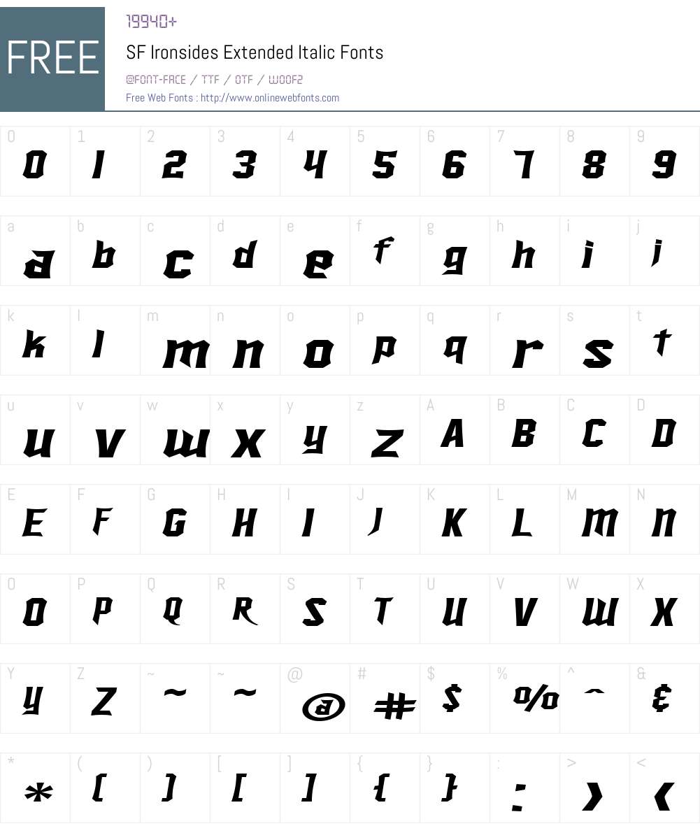SF Ironsides Extended Font Screenshots
