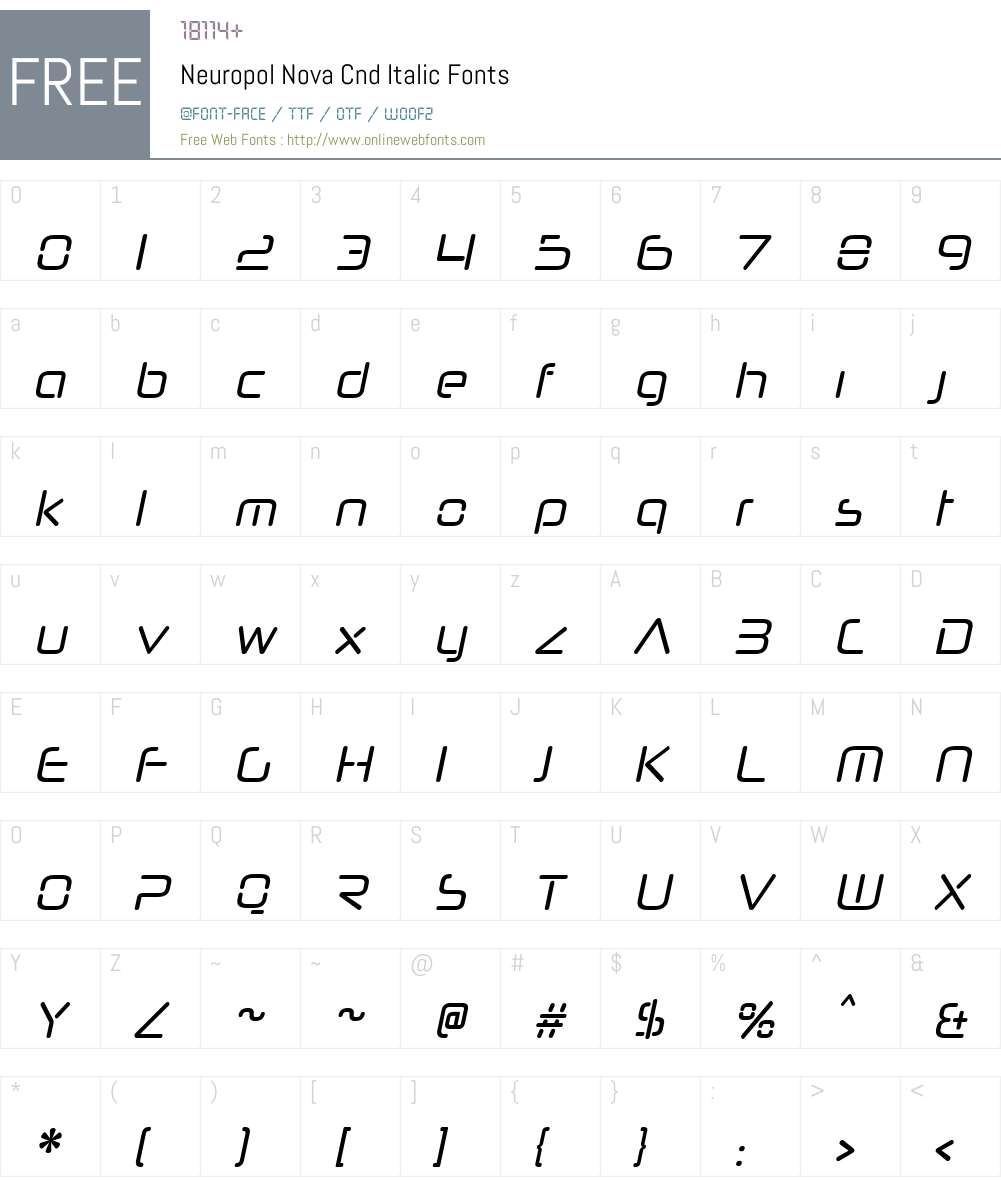 Neuropol Nova Cnd Font Screenshots