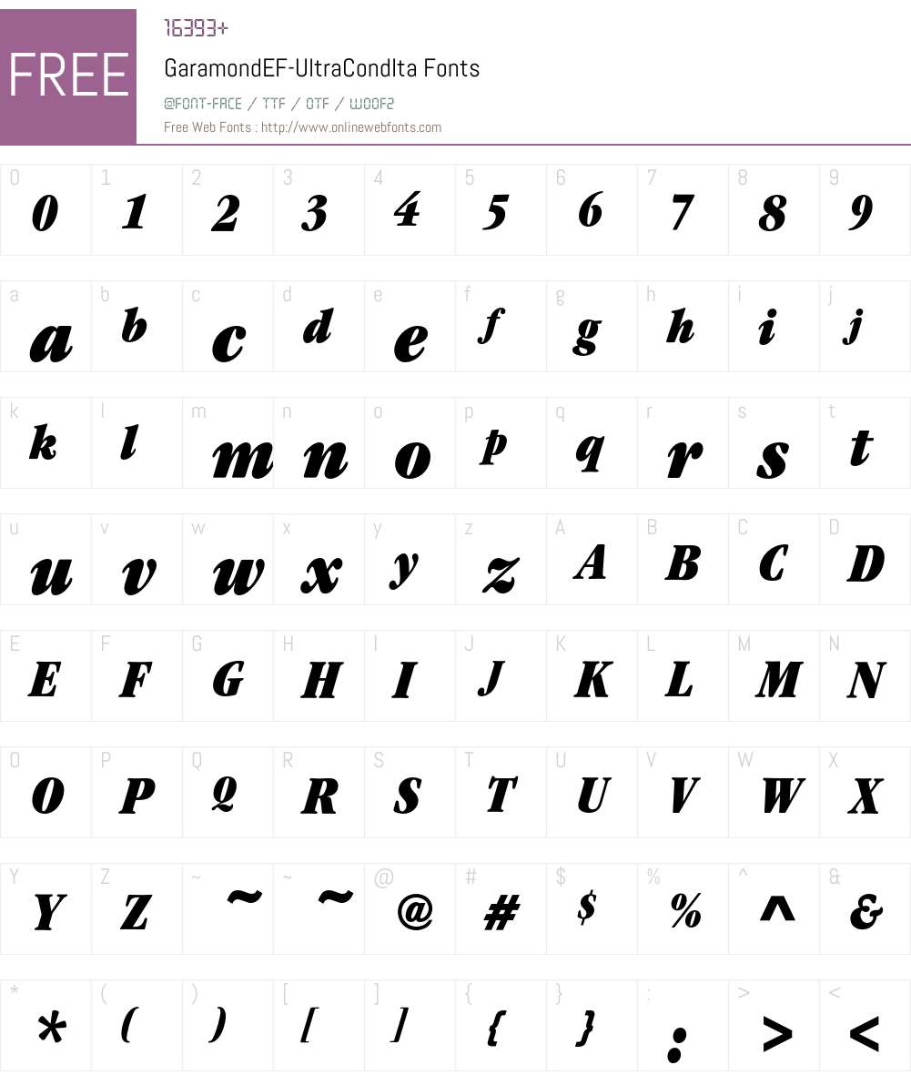 GaramondEF Font Screenshots