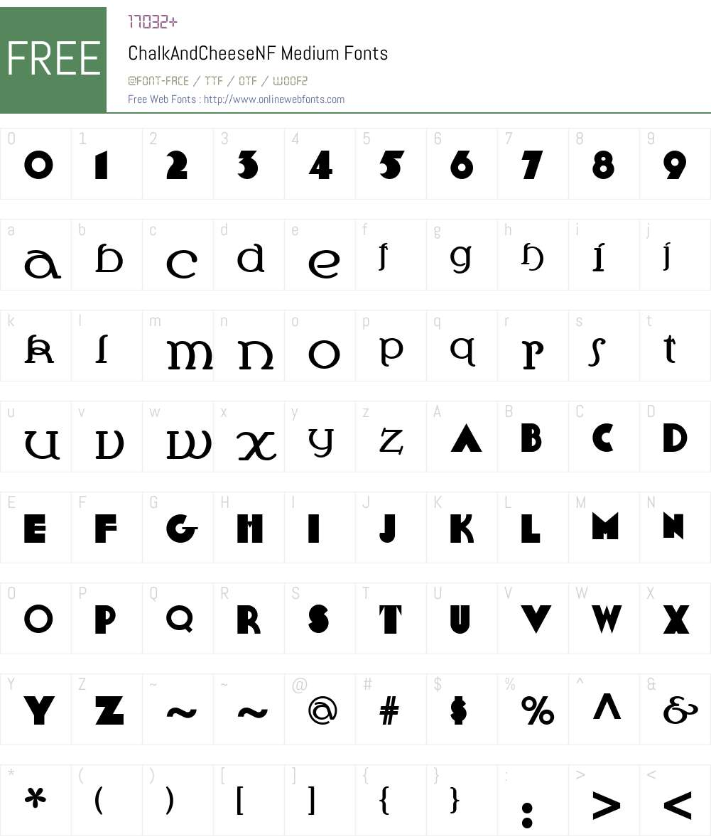 ChalkAndCheeseNF Font Screenshots