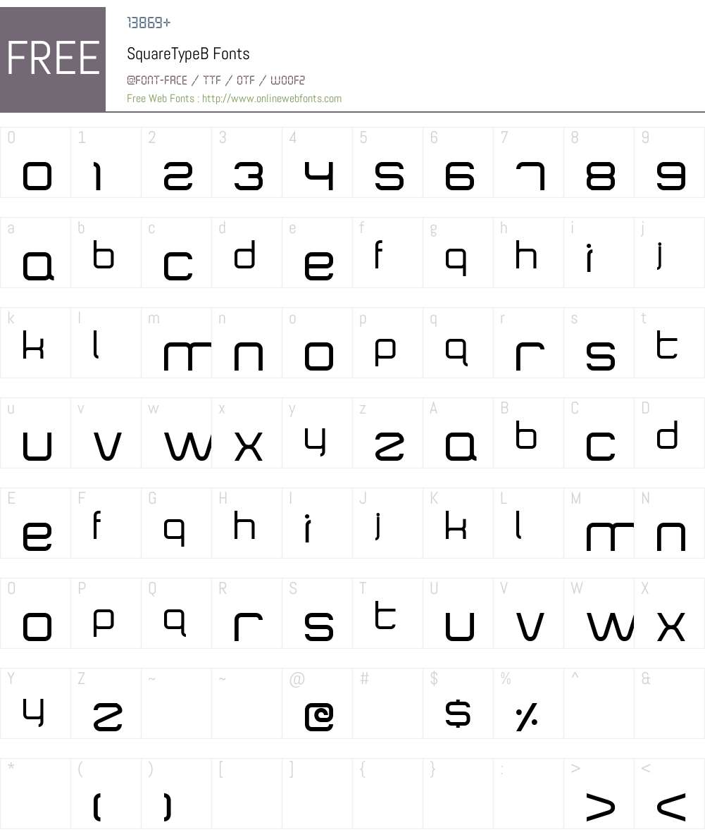 SquareType B Font Screenshots