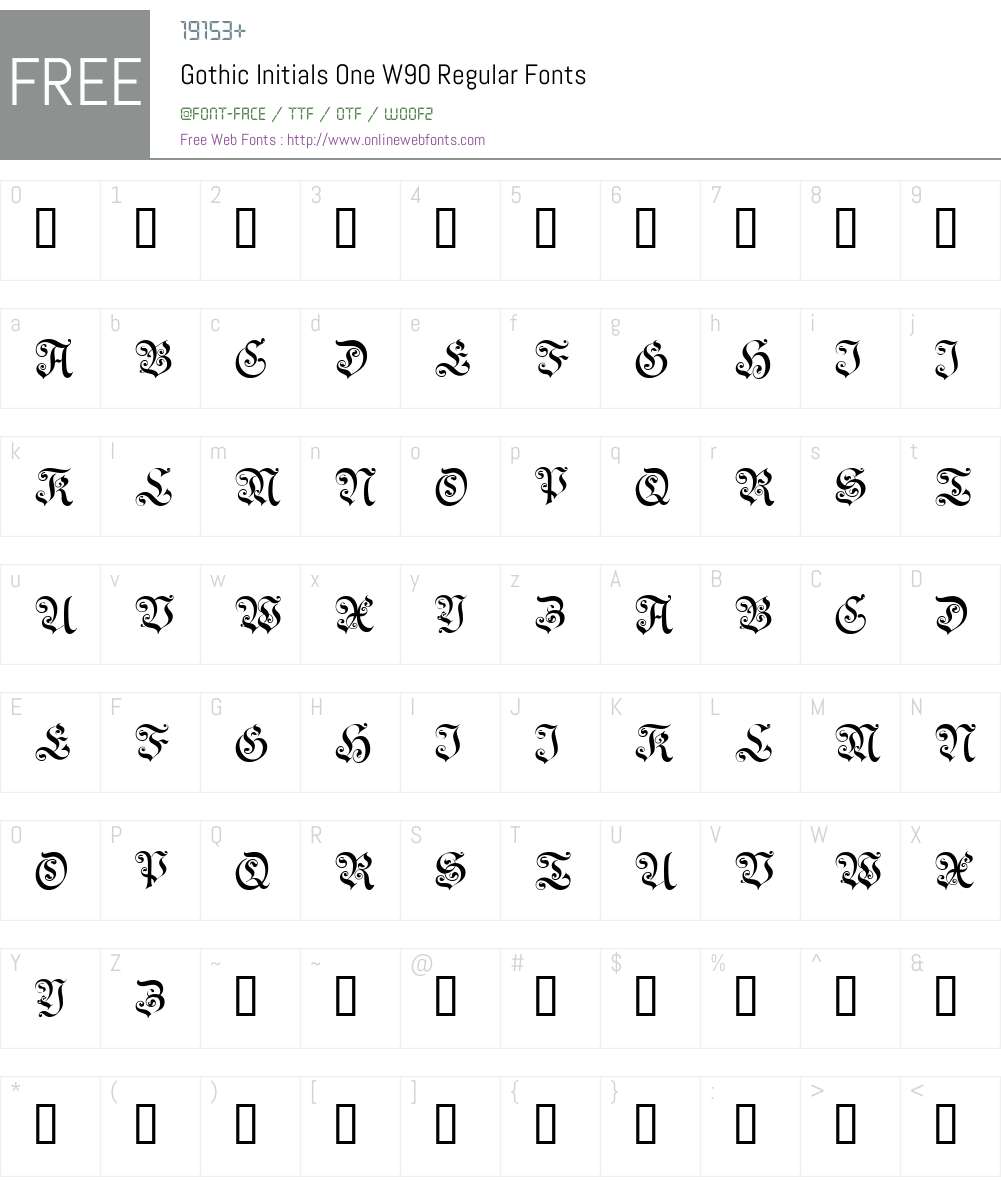 Gothic Initials One Font Screenshots