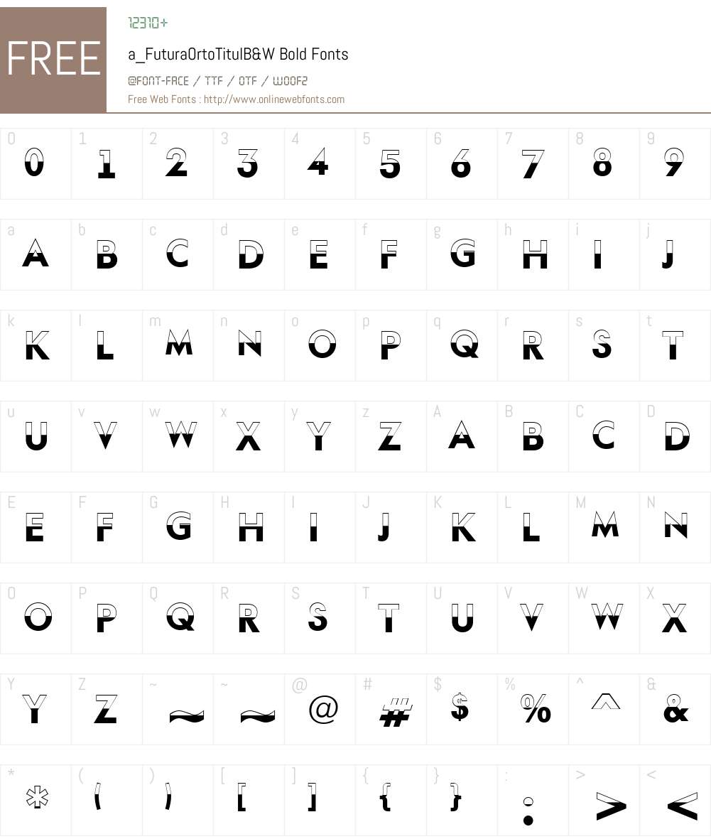 a_FuturaOrtoTitulB&W Font Screenshots