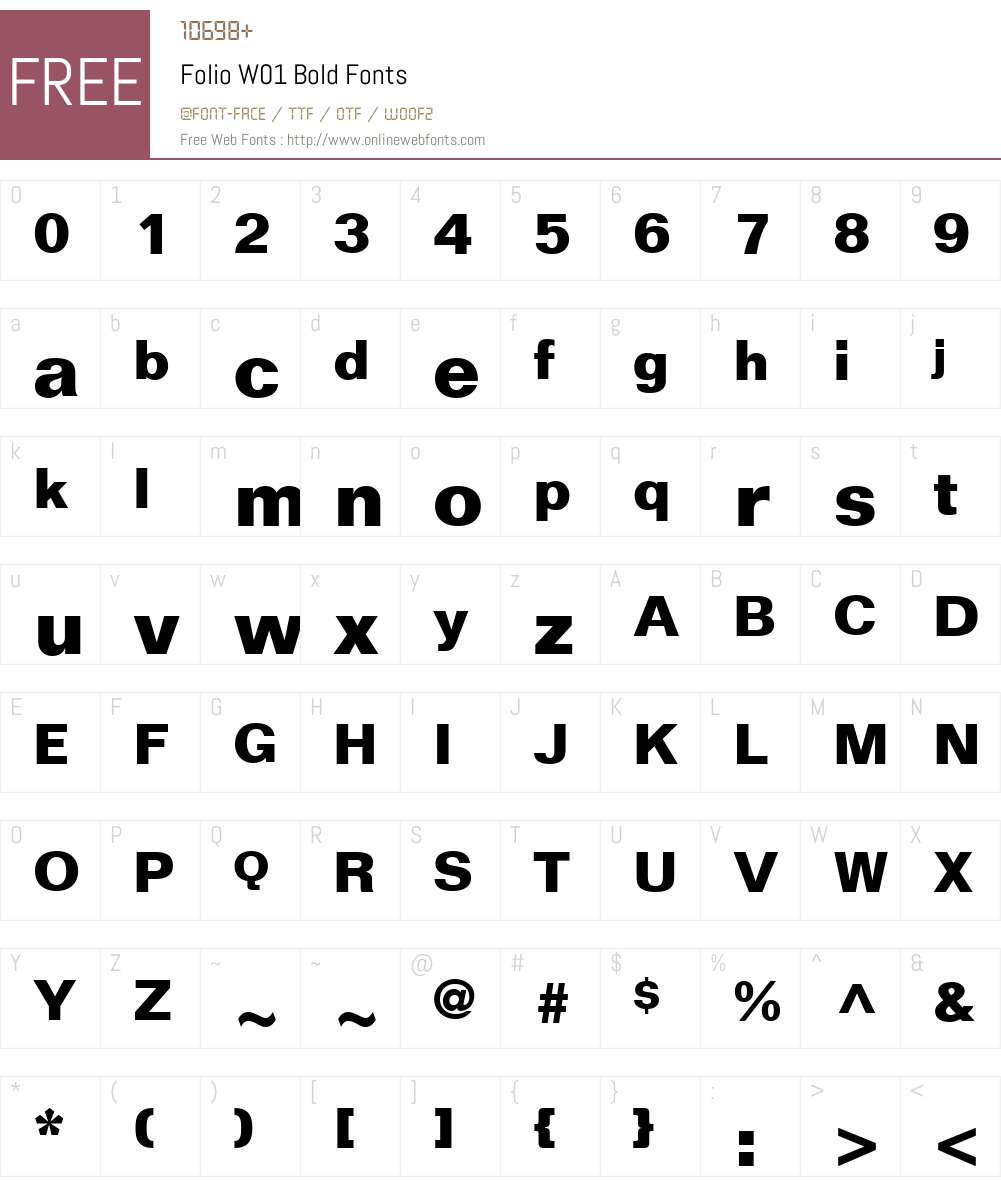FolioW01-Bold Font Screenshots