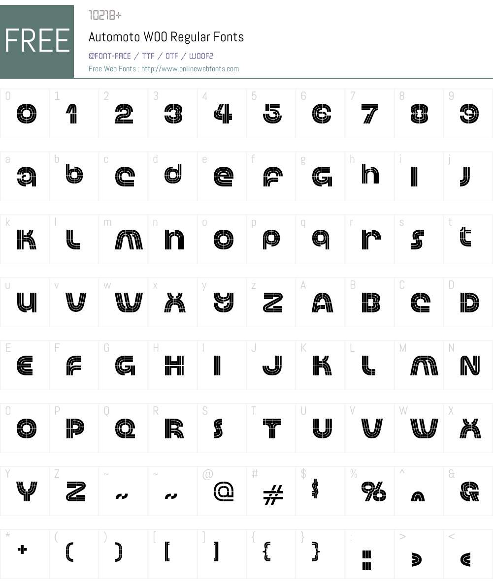 Automoto Font Screenshots