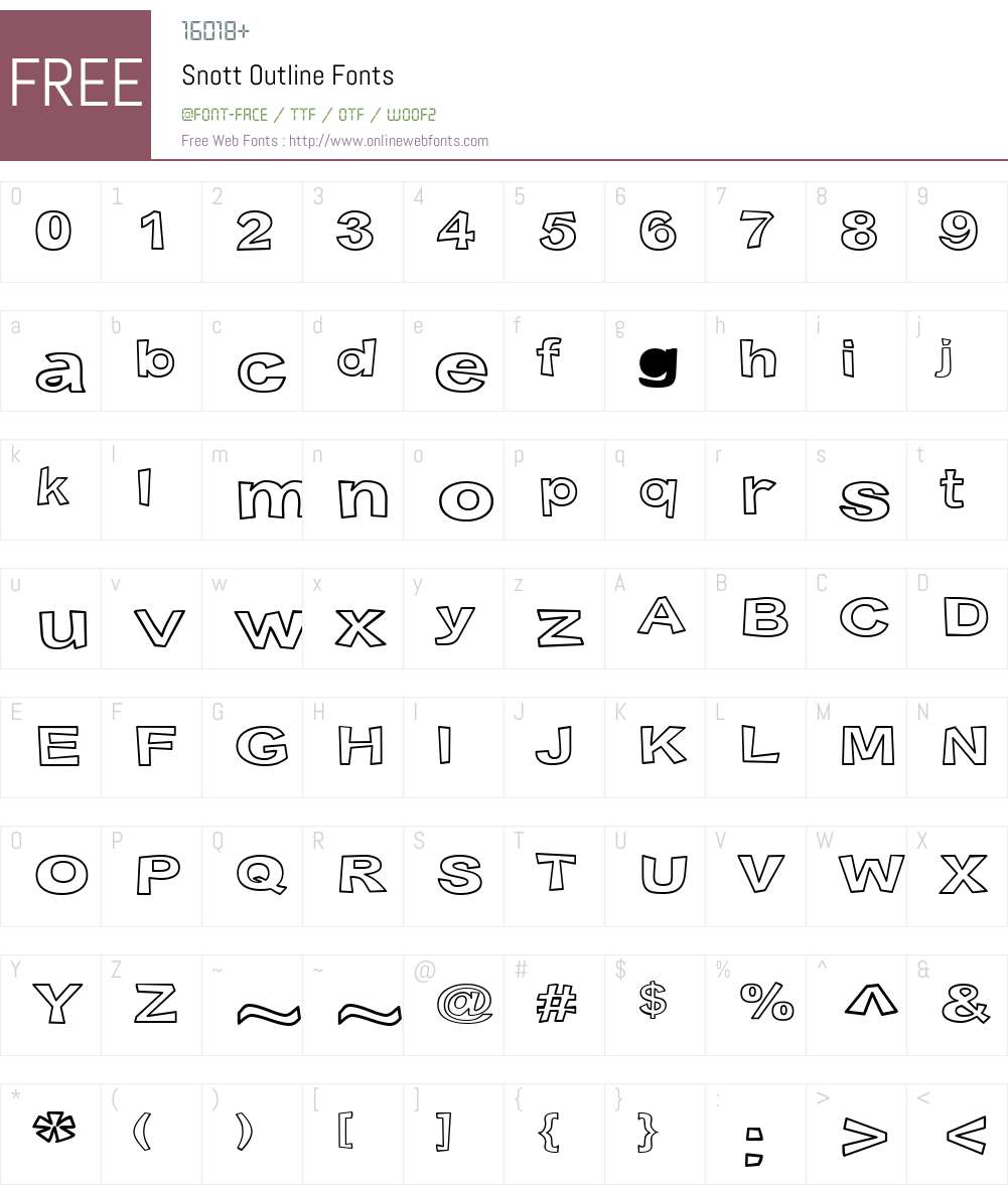 Snott Font Screenshots
