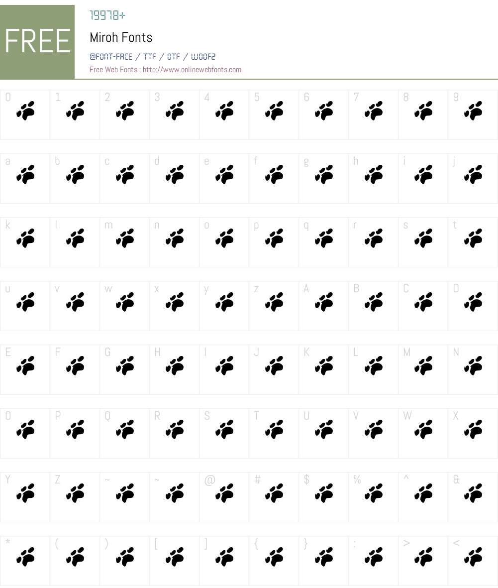 Miroh Font Screenshots