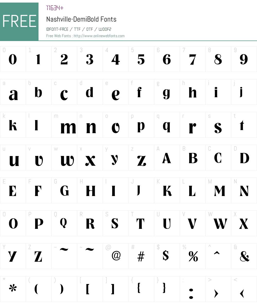 Nashville-DemiBold Font Screenshots