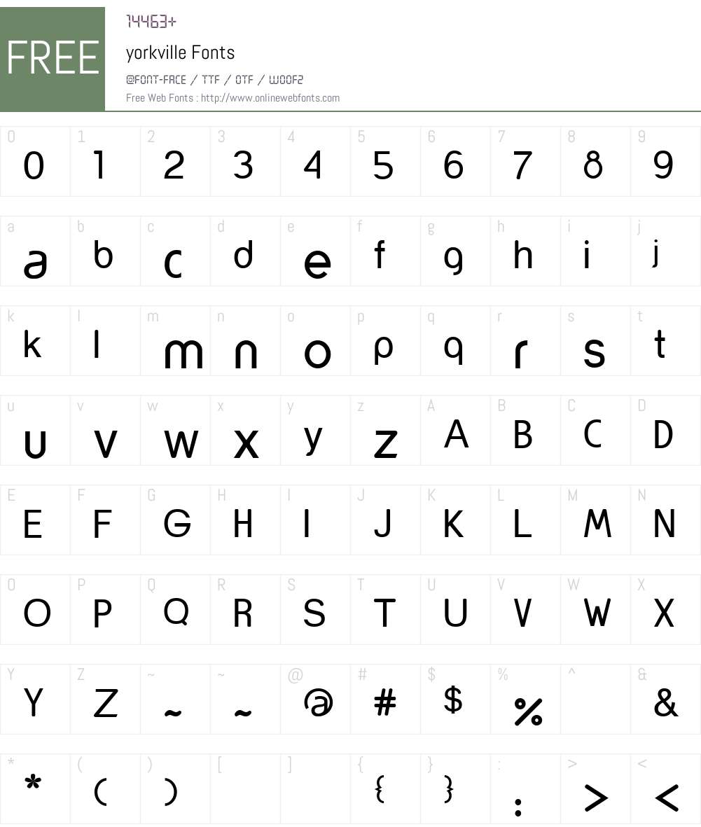 yorkville Font Screenshots