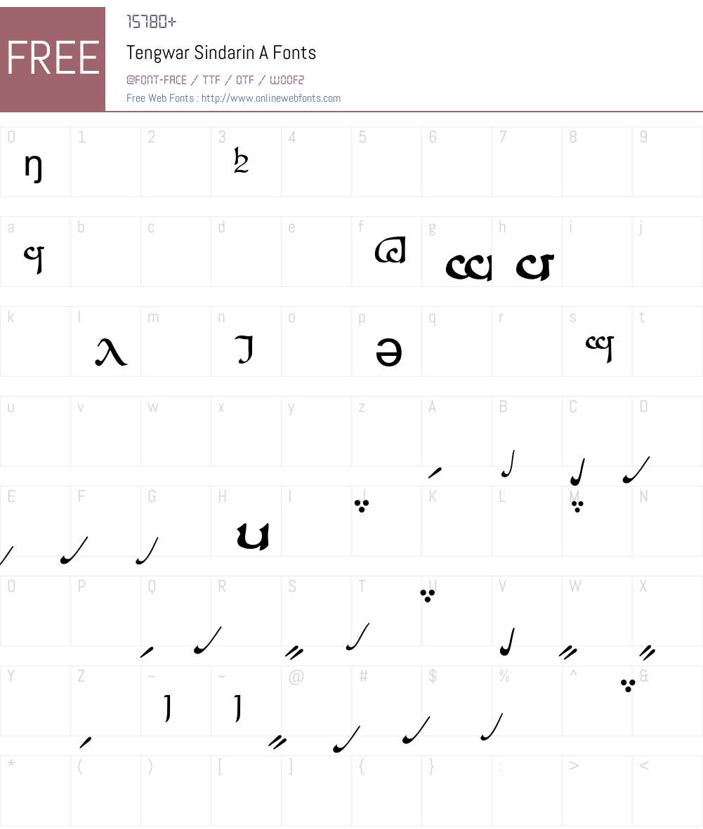 Tengwar Sindarin-A Font Screenshots