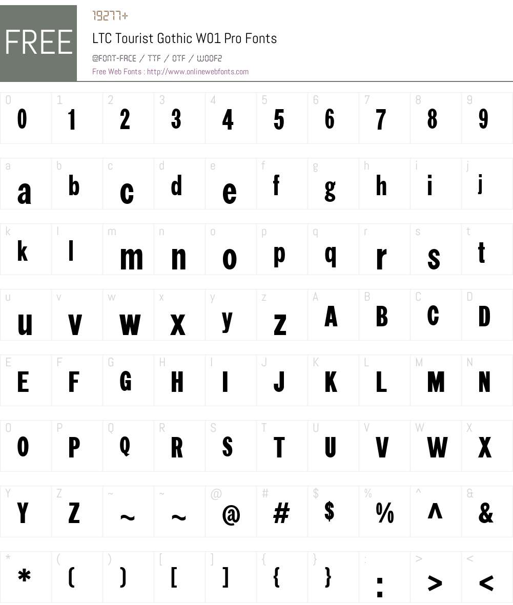 LTCTouristGothicW01-Pro Font Screenshots