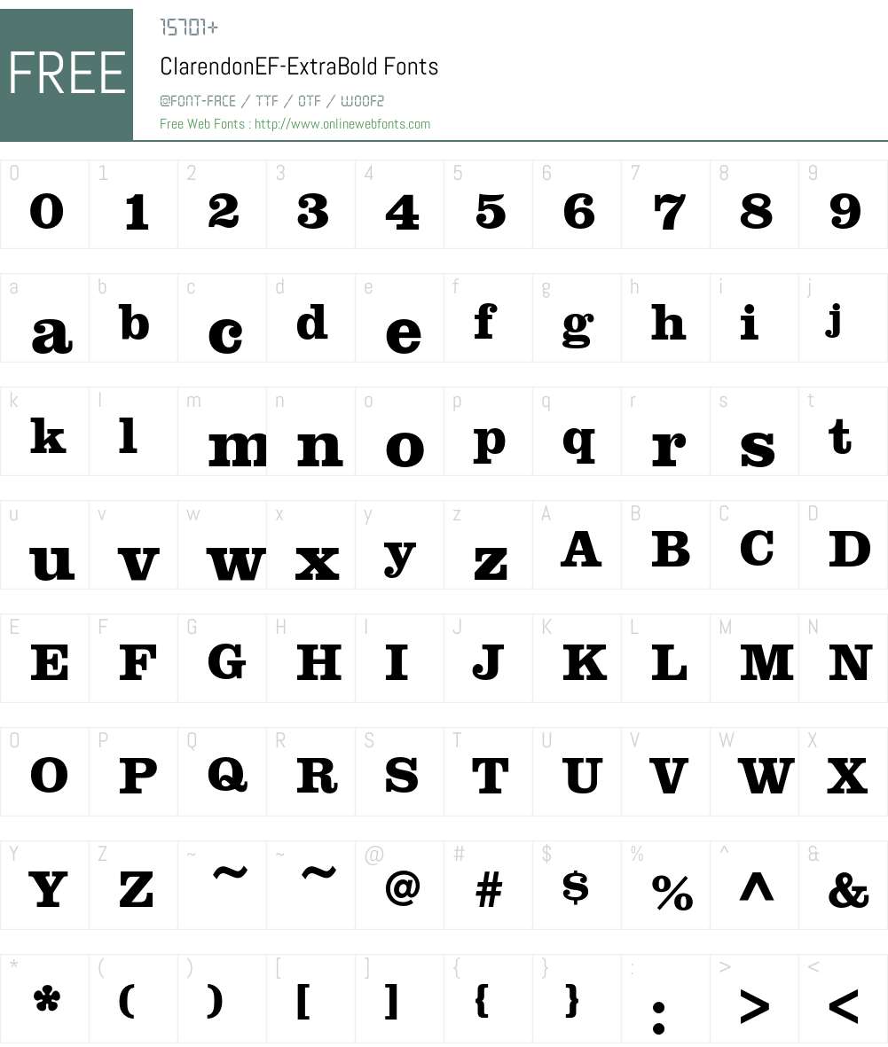 ClarendonEF Font Screenshots
