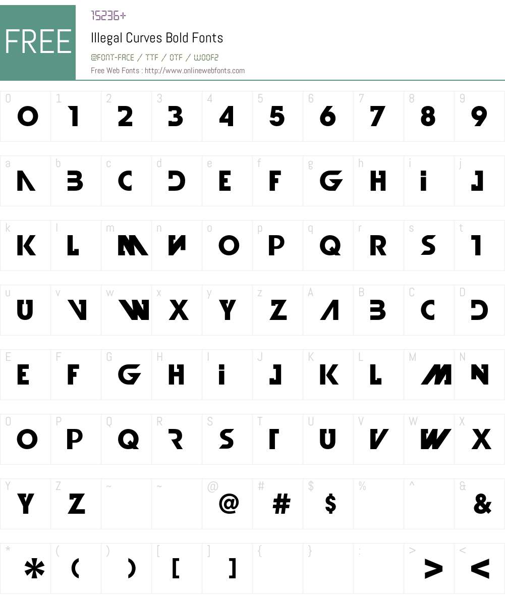 Illegal Curves Font Screenshots