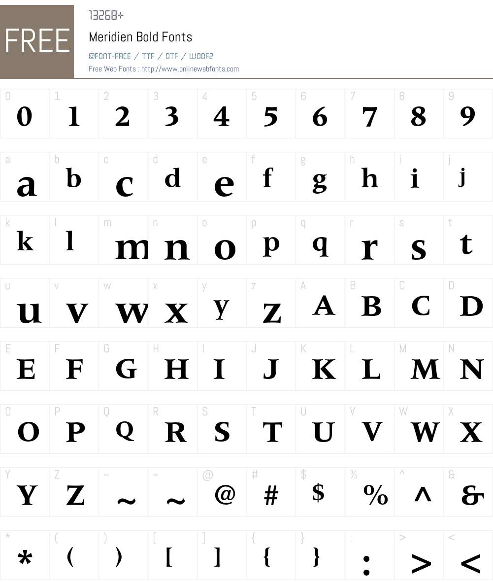 Meridien Font Screenshots