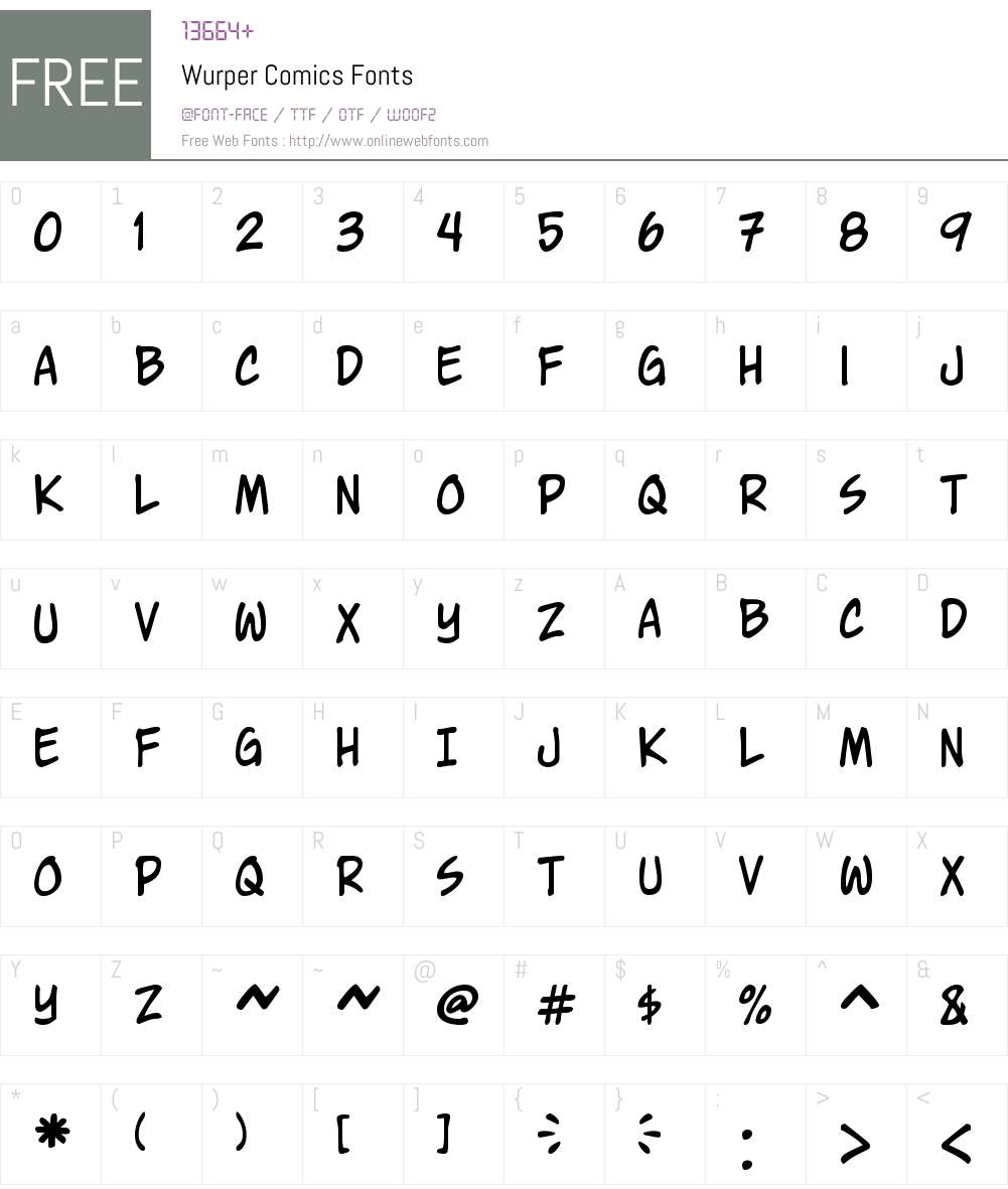 Wurper Comics Font Screenshots