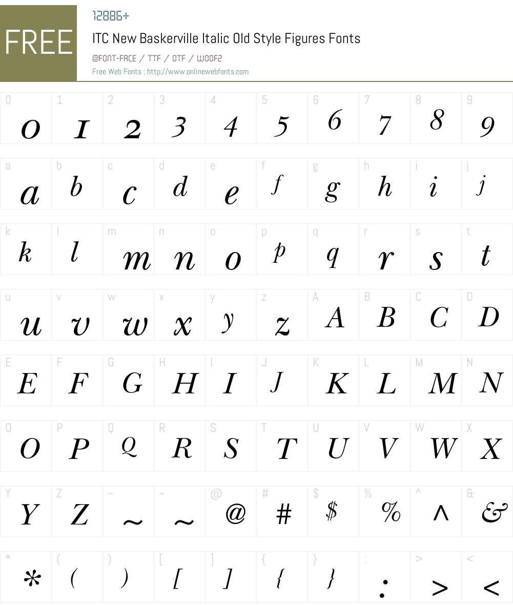 ITC New Baskerville Font Screenshots