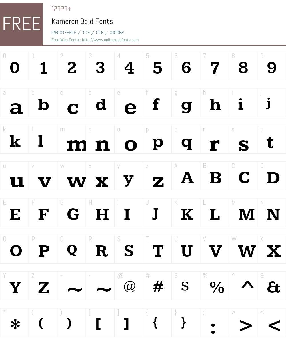 Kameron Font Screenshots