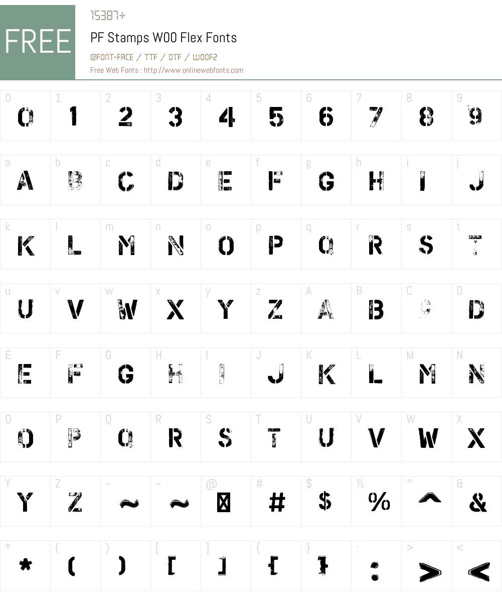 PFStampsW00-Flex Font Screenshots