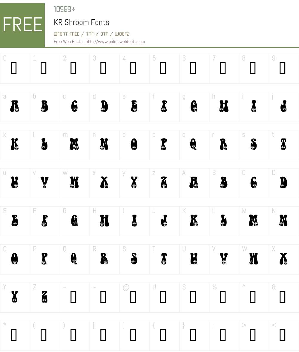 KR Shroom Font Screenshots