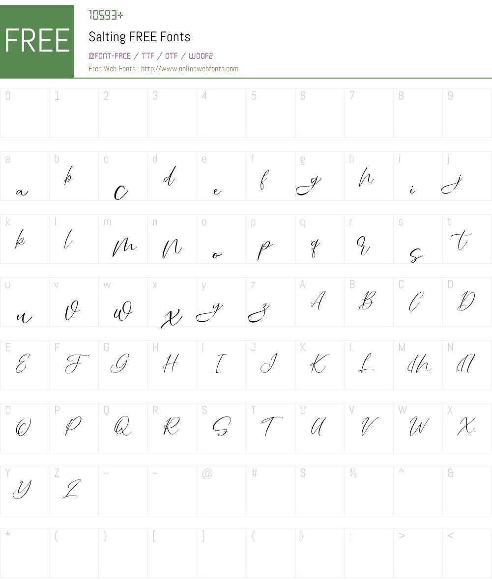 Salting FREE Font Screenshots