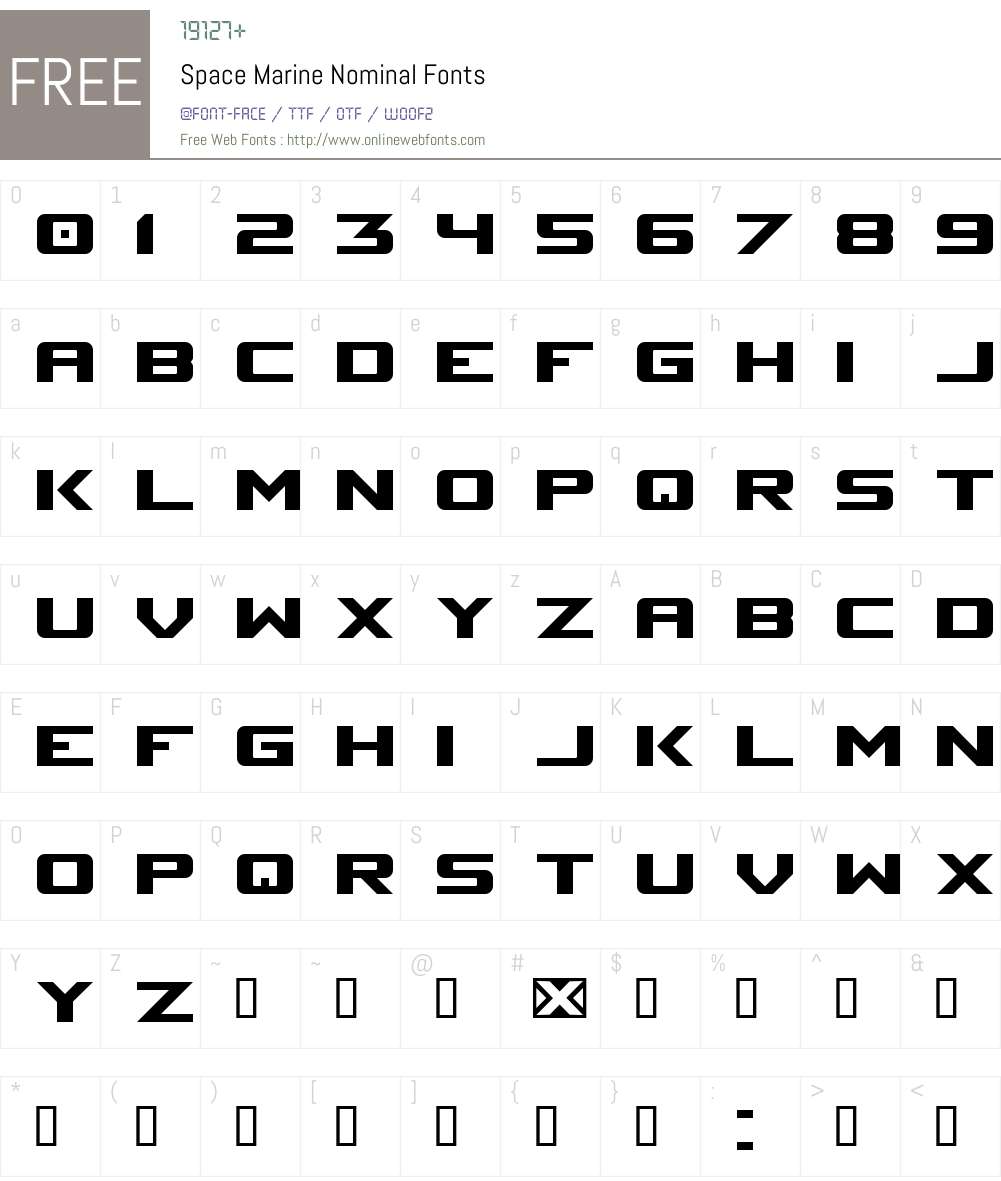 Space Marine Font Screenshots